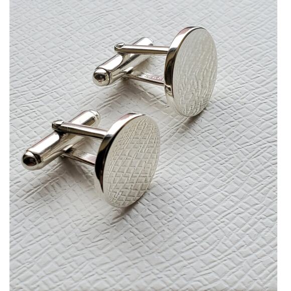 Tiffany & Co. 925 Sterling Silver Oval Cufflinks - Picture 1 of 8
